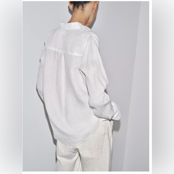 Zara 100% LINEN SHIRT ZW COLLECTION - Picture 4 of 4